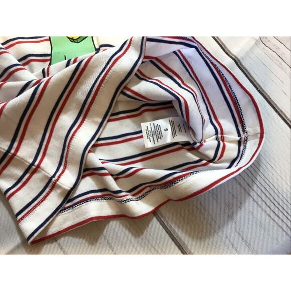 The Simpson Patriotic Graphic Print Short Sleeve Striped T-Shirt Women's S NWT - Picture 5 of 6